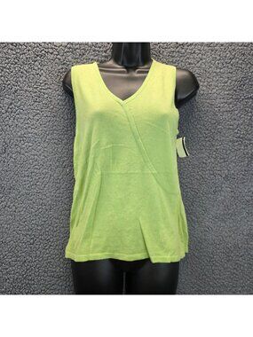 Splendor Bamboo Silk Blend Knit Tank Top S Yellow Casual Colorful Indie Minimal